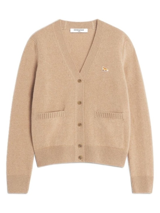 MAISON KITSUNE Sweaters - MAISON KITSUNÉ PARIS | Women's Natural Maison Kitsuné Baby Fox Boxy Cardigan